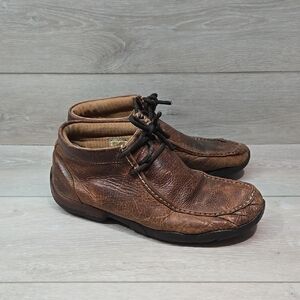 Twisted X Men's High Top Brown Leather Shoes Moc Driving Boots Sz 9M